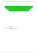 WGU D072 LEADERSHIP STYLES &vert; OA &vert; OBJECTIVE ASSESSMENT &vert; EXAM QUESTIONS AND ANSWERS &vert; LATEST UPDATE &vert; GRADED A