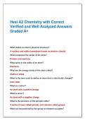 Hesi A2 Chemistry with Correct  Verified and Well Analyzed Answers  Graded A&plus;