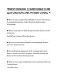 PATHOPHYSIOLOGY COMPREHENSIVE EXAM 2026 QUESTIONS AND ANSWERS GRADED A&plus;