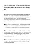 PATHOPHYSIOLOGY COMPREHENSIVE EXAM 2026 QUESTIONS WITH SOLUTIONS GRADED A&plus;