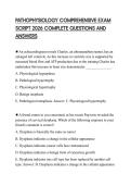 PATHOPHYSIOLOGY COMPREHENSIVE EXAM SCRIPT 2026 COMPLETE QUESTIONS AND ANSWERS