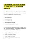 PATHOPHYSIOLOGY EXAM 1 PRACTICE SOLUTION FULLY SOLVED EDITION GRADED A&plus;