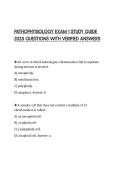 PATHOPHYSIOLOGY EXAM 1 STUDY GUIDE 2025 QUESTIONS WITH VERIFIED ANSWERS