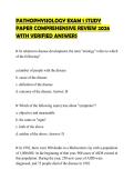 PATHOPHYSIOLOGY EXAM 1 STUDY PAPER COMPREHENSIVE REVIEW 2026 WITH VERIFIED ANSWERS