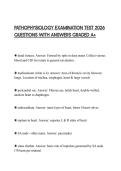 PATHOPHYSIOLOGY EXAMINATION TEST 2026 QUESTIONS WITH ANSWERS GRADED A&plus;