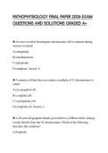 PATHOPHYSIOLOGY FINAL PAPER 2026 EXAM QUESTIONS AND SOLUTIONS GRADED A&plus;