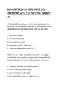 PATHOPHYSIOLOGY FINAL PAPER 2026 QUESTIONS WITH FULL SOLUTION GRADED A&plus;