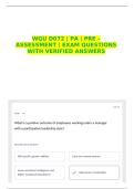 WGU D072 &vert; PA &vert; PRE &ndash; ASSESSMENT &vert; EXAM QUESTIONS WITH VERIFIED ANSWERS