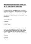 PATHOPHYSIOLOGY PRACTICE SCRIPT 2026 TESTED QUESTIONS WITH ANSWERS