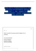 WGU D072 FUNDAMENTALS FOR SUCCESS IN BUSINESS REVIEW UNIT 5 &vert; OA &vert; OBJECTIVE ASSESSMENT &vert; EXAM QUESTIONS AND ANSWERS  &vert; FULLY SOLVED &vert; 2026