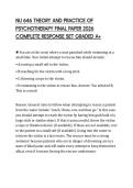 NU 646 THEORY AND PRACTICE OF PSYCHOTHERAPY FINAL PAPER 2026 COMPLETE RESPONSE SET GRADED A&plus;