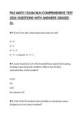 PAX MATH 1 EXAM NLN COMPREHENSIVE TEST 2026 QUESTIONS WITH ANSWERS GRADED A&plus;