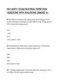 PAX MATH 1 EXAM NLN FINAL PAPER 2026 QUESTIONS WITH SOLUTIONS GRADED A&plus;
