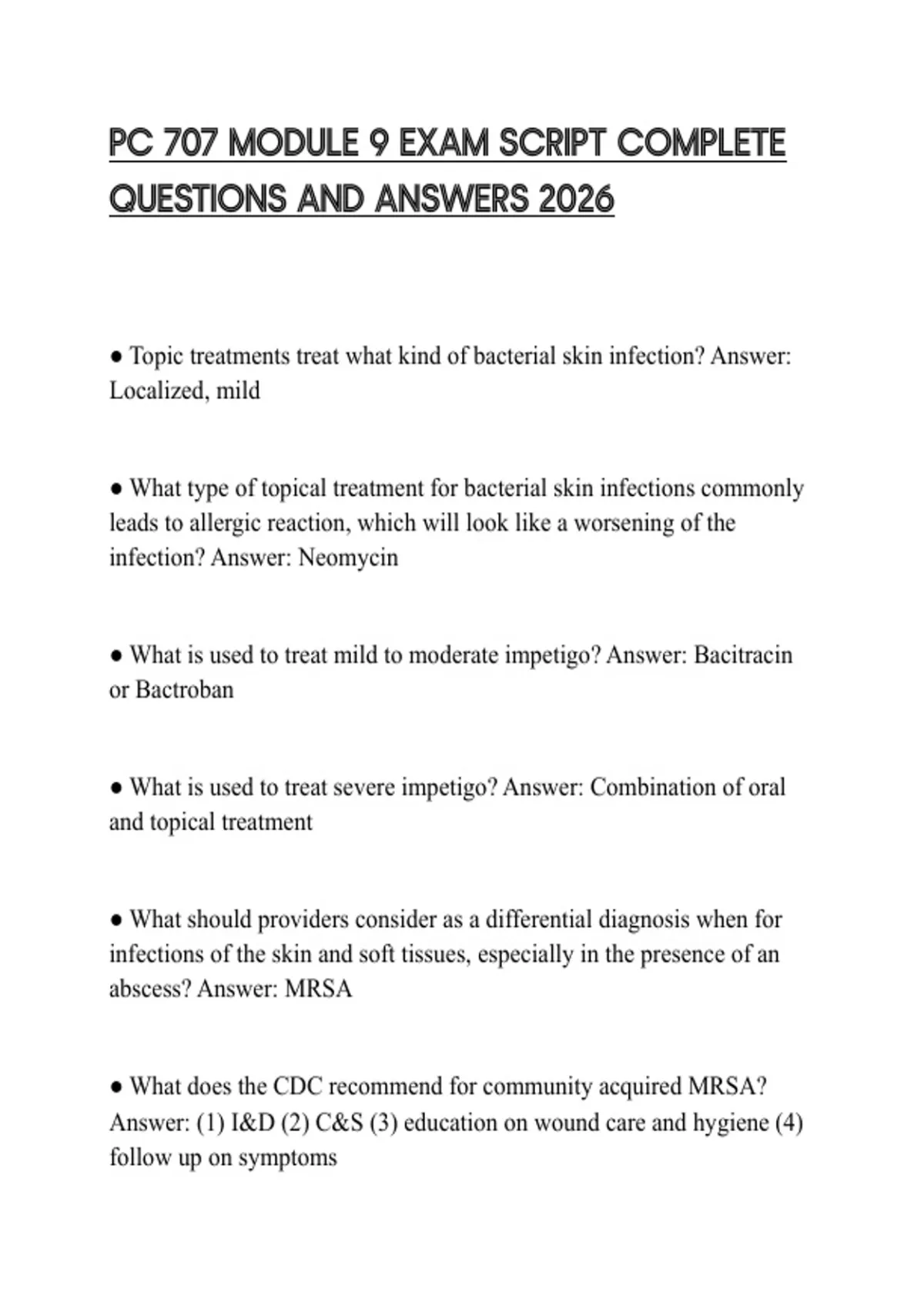 PC 707 MODULE 9 EXAM SCRIPT COMPLETE QUESTIONS AND ANSWERS 2026 - PC ...