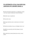 PCA-VERTEBRATES ACTUAL EXAM PAPER 2026 QUESTIONS WITH ANSWERS GRADED A&plus;