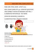NAB CORE FINAL EXAM  LATEST 2025   REAL EXAM COMPLETE 350  VERIFIED QUESTIONS  AND CORRECT DETAILED ANSWERS with WELL &ndash;  ELABORATED RATIONALES  TEST BANK   &lpar;VERIFIED ANSWERS&rpar; &vert; GRADED A&plus;   GUARANTEED PASS UPDATED VERSION