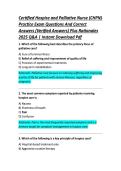 Certified Hospice and Palliative Nurse &lpar;CHPN&rpar;  Practice Exam Questions And Correct  Answers &lpar;Verified Answers&rpar; Plus Rationales  2025 Q&A &vert; Instant Download Pdf 