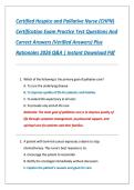 Certified Hospice and Palliative Nurse &lpar;CHPN&rpar;  Certification Exam Practice Test Questions And  Correct Answers &lpar;Verified Answers&rpar; Plus  Rationales 2026 Q&A &vert; Instant Download Pdf