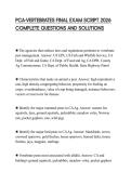 PCA-VERTEBRATES FINAL EXAM SCRIPT 2026 COMPLETE QUESTIONS AND SOLUTIONS