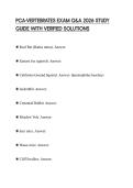 PCA-VERTEBRATES EXAM Q&A 2026 STUDY GUIDE WITH VERIFIED SOLUTIONS