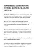 PCA-VERTEBRATES CERTIFICATION EXAM PAPER 2026 QUESTIONS AND ANSWERS GRADED A&plus;
