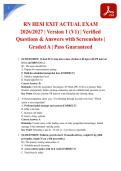 RN HESI EXIT ACTUAL EXAM 2026&sol;2027 &vert; Version 1 &lpar;V1&rpar; &vert; Verified Questions & Answers with Screenshots &vert; Graded A &vert; Pass Guaranteed