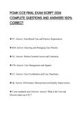 PCMH CCE FINAL EXAM SCRIPT 2026 COMPLETE QUESTIONS AND ANSWERS 100&percnt; CORRECT