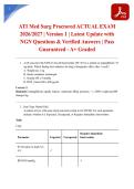 ATI Med Surg Proctored ACTUAL EXAM 2026&sol;2027 &vert; Version 1 &vert; Latest Update with NGN Questions & Verified Answers &vert; Pass Guaranteed - A&plus; Graded