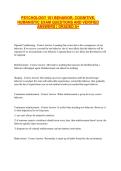 PSYCHOLOGY 101 BEHAVIOR&comma; COGNITIVE&comma; HUMANISTIC EXAM QUESTIONS AND VERIFIED ANSWERS &vert; GRADED A&plus;
