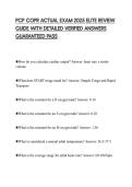 PCP COPR ACTUAL EXAM 2025 ELITE REVIEW GUIDE WITH DETAILED VERIFIED ANSWERS GUARANTEED PASS