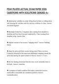 PEAK PILATES ACTUAL EXAM PAPER 2026 QUESTIONS WITH SOLUTIONS GRADED A&plus;