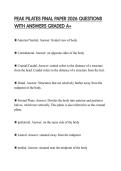 PEAK PILATES FINAL PAPER 2026 QUESTIONS WITH ANSWERS GRADED A&plus;