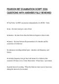 PEARSON RBT EXAMINATION SCRIPT 2026 QUESTIONS WITH ANSWERS FULLY REVIEWED