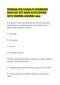 PEARSON VUE CASUALTY INSURANCE PRACTICE TEST BANK ELITE EDITION WITH VERIFIED ANSWERS 2026