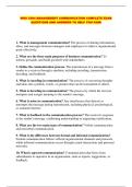 WGU C204 MANAGEMENT COMMUNICATION COMPLETE EXAM QUESTIONS AND ANSWERS TO HELP YOU PASS