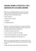 PEDIATRIC NURSING ATI PRACTICE A TEST &vert; QUESTIONS WITH ACCURATE ANSWERS