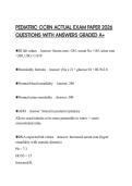 PEDIATRIC CCRN ACTUAL EXAM PAPER 2026 QUESTIONS WITH ANSWERS GRADED A&plus;