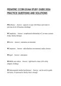 PEDIATRIC CCRN EXAM STUDY GUIDE 2026 PRACTICE QUESTIONS AND SOLUTIONS
