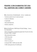 PEDIATRIC CCRN EXAMINATION TEST 2026 FULL QUESTIONS AND CORRECT ANSWERS