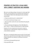 PEDIATRICS ATI PRACTICE A EXAM GUIDE &vert; 100&percnt; CORRECT QUESTIONS AND ANSWERS