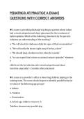 PEDIATRICS ATI PRACTICE A EXAM &vert; QUESTIONS WITH CORRECT ANSWERS