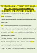 WGU D669 Early Literacy Methods OA &ndash; Actual Exam Questions with Verified Answers &lpar;2025&rpar; &vert; GRADED A&plus;&period;