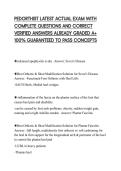 PEDORTHIST LATEST ACTUAL EXAM WITH COMPLETE QUESTIONS AND CORRECT VERIFIED ANSWERS ALREADY GRADED A&plus; 100&percnt; GUARANTEED TO PASS CONCEPTS
