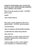 SHERIFF-S RESPONSIBILITIES- DETENTION DUTIES NC BLET QUESTIONS AND ANSWERS WITH