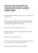 PEDS APEA FINAL EXAM SCRIPT 2026 QUESTIONS WITH CORRECT ANSWERS ALREADY PASSED