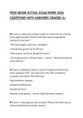 PEDS NR328 ACTUAL EXAM PAPER 2026 QUESTIONS WITH ANSWERS GRADED A&plus;