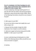PN ATI LEARNING SYSTEM PHARMACOLOGY FINAL QUIZ QUESTIONS AND ANSWERS WITH COMPLETE