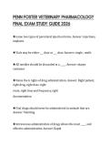 PENN FOSTER VETERINARY PHARMACOLOGY FINAL EXAM STUDY GUIDE 2026