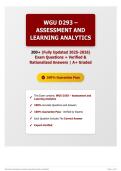 WGU D293 &ndash; Assessment and Learning Analytics 200&plus; &lpar;Fully Updated 2025-2026&rpar; Exam Questions with Verified & Rationalized Answers &vert; A&plus; Graded