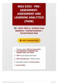 WGU D293 - Pre-Assessment&colon; Assessment and Learning Analytics &lpar;PADB&rpar; 70&plus; &lpar;2025-2026 A&plus; Verified&rpar; Exam Questions &vert; Verified Solutions &vert; Correct Answer Keys